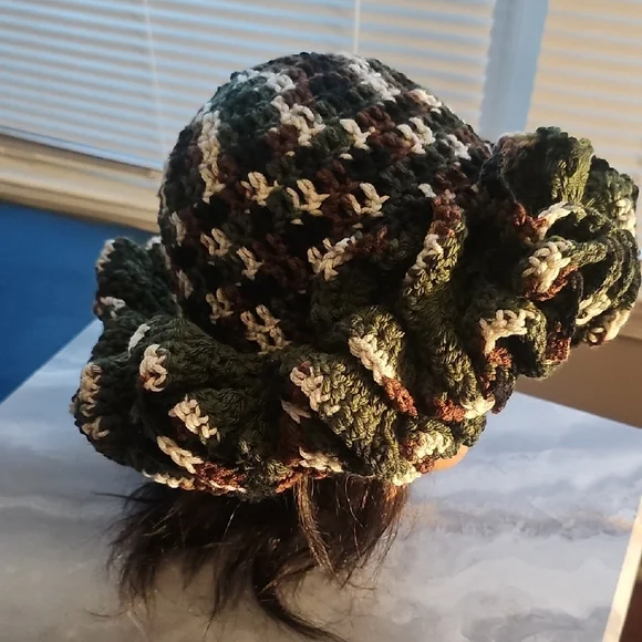 Crochet Multicolor Ruffled Hat - Picture 10 of 10
